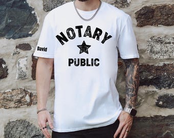 Personalized Notary Public Star Shirt, Unisex Public Notary Tee, Legal Office Apparel, Notary Swag, Loan Signing Agent T-Shirt, Notary Gift