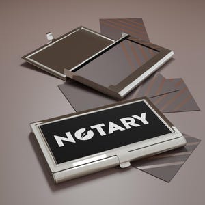 Notar Visitenkartenhalter, kundenspezifischer Metallkartenhalter für mobile Notare, netter Kreditunterzeichnungsagenten Swag, öffentliche Notarbedarf