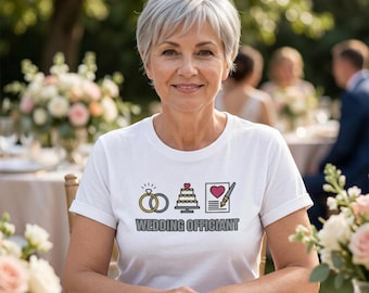 Wedding Officiant Tee, Gildan Softstyle Unisex Minister Shirt, Ceremony Vendor Gift