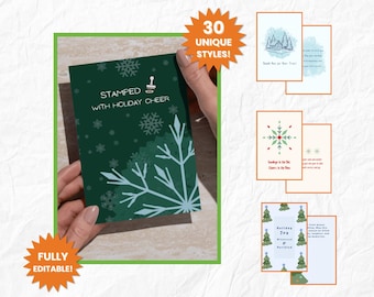 Weihnachtskarten Text-Bundle für Notare, Hochzeitsoffizianten, Apostille-Vertreter & Kreditbevollmächtigte, Canva Vorlage, Sofort Download