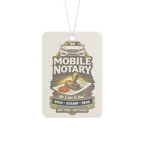 Mobile Notary Car Air Freshener, New Car, Pine or Black Ice Scent (Paper Board) image 9