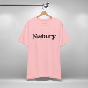 Mobile Notary Tee, Public Notary Short Sleeve T-Shirt, Loan Signing Agent Swag, Apostille Agent Shirt, Paralegal Tee, Unisex Graphic T-Shirt Pink