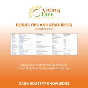 Field Inspection Marketing List for Notaries and Signing Agents, Notary Public Resources, Notary Marketing Tools, Notary Supplies image 2