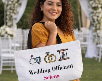 Personalisierte Hochzeit Offiziant Einkaufstasche, benutzerdefinierte Zeremonie Verkäufer Geschenk