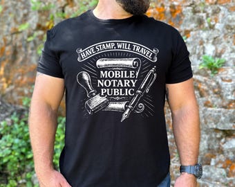 Mobile Notary Unisex T-Shirt, Public Notary Swag, Graphic Short Sleeve Tee for Loan Signing Agents, Summer Vibes Custom T-Shirt