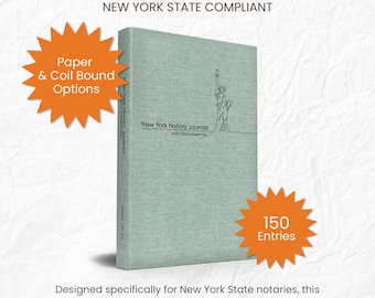 New York Notary Journal with Common Document List, Notary Public Log Book, Public Notary Record Book, Notary Public Supplies