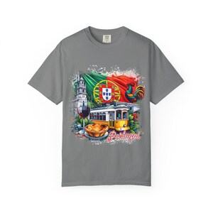 Portugal-Themed Unisex Garment-Dyed T-Shirt, Travel Gift, Adventure Tee, Souvenir Apparel, Casual Wear for Holidays, Streetwear
