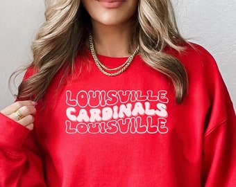 KellysCreationsKY Louisville Sweatshirt, University of Louisville Shirt, Louisville Cardinals Apparel, Louisville Fan Gift