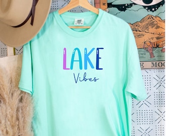 Lake Vibes Comfort Colors T-Shirt, Boating Vacation Tee