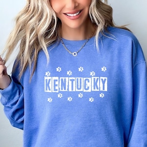 Kentucky Sweatshirt, Kentucky Komfort Farben Shirt, Geschenk für Kentucky Fan, Kentucky Paw Print Shirt