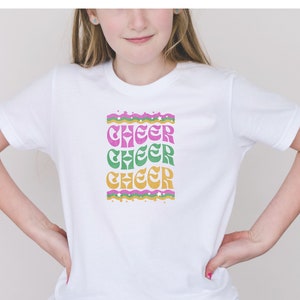 Cheer shirt, youth cheer shirt, retro girls cheer shirt, cheer gift, cheer tshirt, cheerleader shirt, cheer team