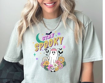Stay Spooky Ghost Halloween Shirt, Retro Graphic Tee