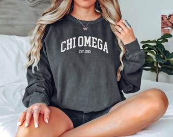 Chi Omega Sweatshirt, Comfort Colors Sorority Crewneck