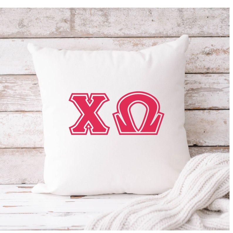 Chi Omega Square Pillow, chi o gift, college sorority gift, Chi Omega bid day gift, Chi O big little gift image 1