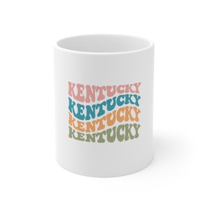 Kentucky Mug, Retro State Pride Coffee Cup, Gift for KY Fan