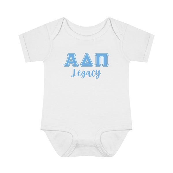 Alpha Delta Pi legacy baby bodysuit, legacy AD Pi, Alpha Delta Pi infant gift, ADpi baby gift