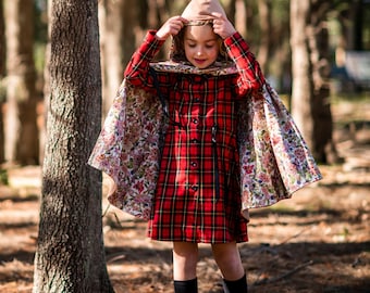 Wool cape - Beige with fairy lining