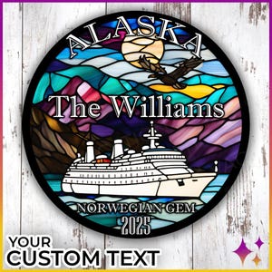 Aimants pour porte de croisière Alaskan Vitrail | Aimant personnalisé croisière célébrité princesse norvégienne Disney Royal Caribbean, croisière en Alaska