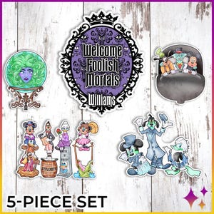 Haunted Mansion Disney Cruise Door Magnet 5-Piece Set | Disney Haunted Mansion Cruise or Resort Door Magnet Sign | Disney Cruise Gift
