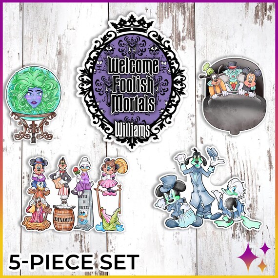 Haunted Mansion Disney Cruise Door Magnet 5-Piece Set | Disney Haunted Mansion Cruise or Resort Door Magnet Sign | Disney Cruise Gift