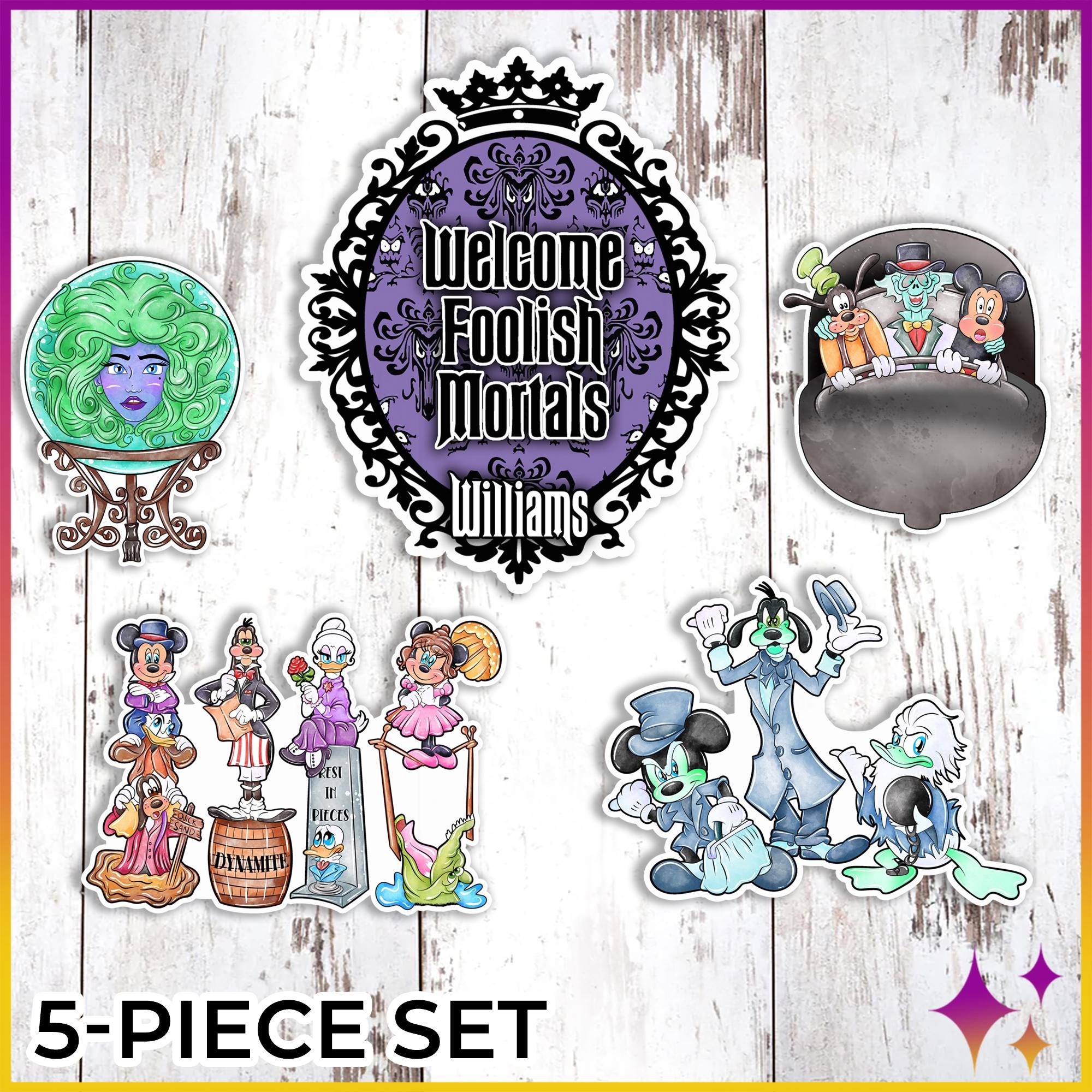 Haunted Mansion Disney Cruise Door Magnet 5-Piece Set | Disney Haunted Mansion Cruise or Resort Door Magnet Sign | Disney Cruise Gift