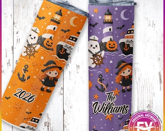 Halloween Cruise Tumbler Cup | Personalized Cute Halloween Cruise Stainless Steel Insulated Cup with Optional Handle | Halloween Cruise Gift