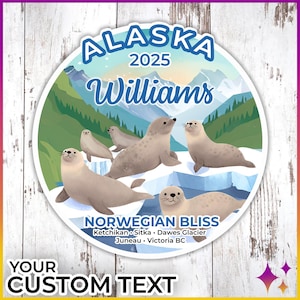 Alaskan Cruise pour porte aimants scellés | Aimant personnalisé Royal Disney Norwegian Princess Celebrity Cruise en Alaska | Cadeau croisière en Alaska