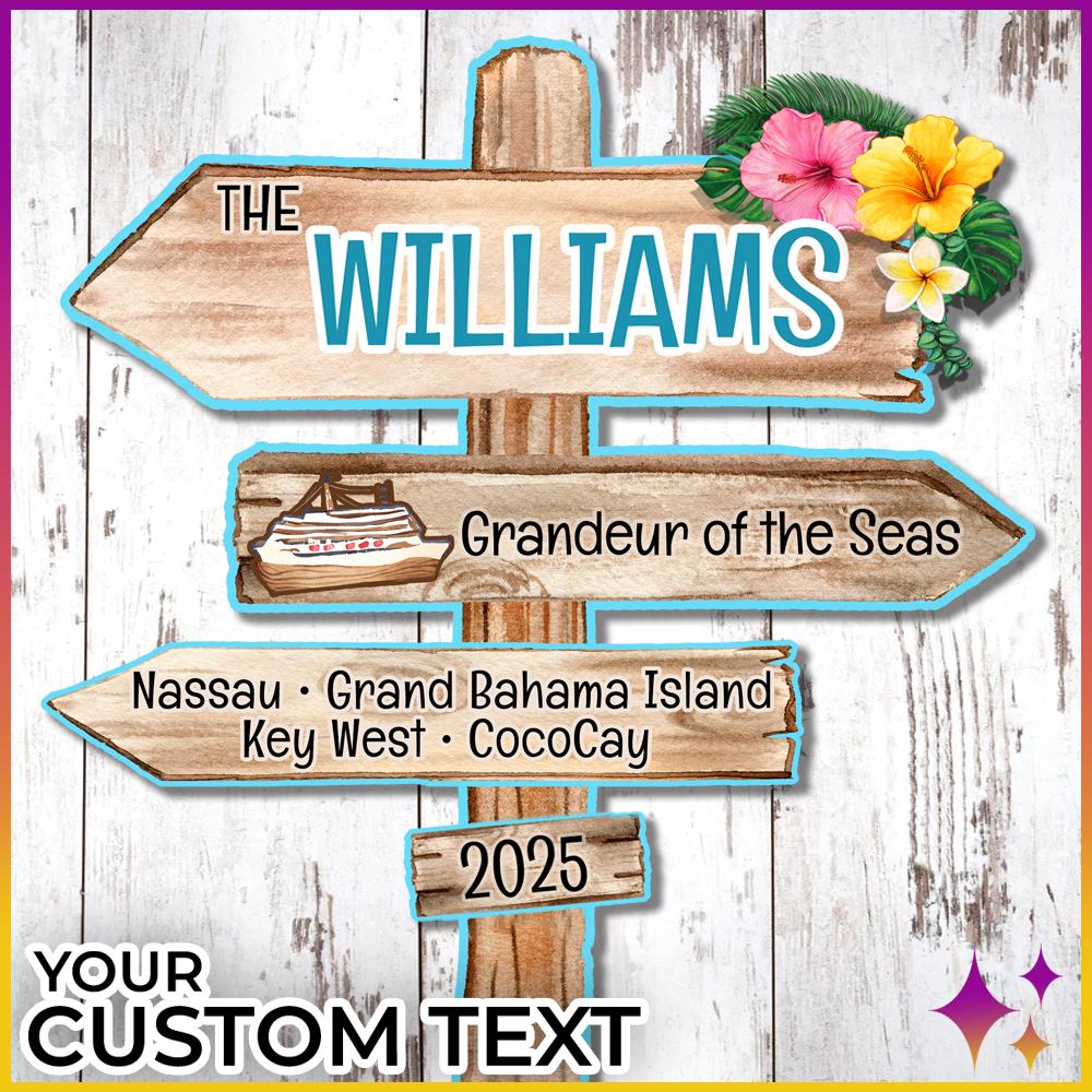 Cruise Door Magnets Direction Sign | Personalized Royal Disney Caribbean Norwegian Celebrity Cruise Door Magnets | Cruise Gift Idea