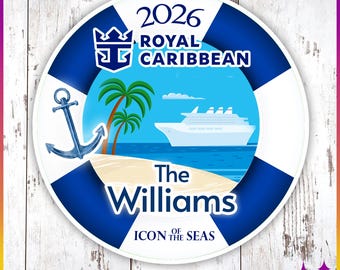 Royal Caribbean Cruise Door Magnets Anchor Ring | Personalized Royal Caribbean Cruise Magnet Sign | Cruise Door Ring Magnet Cruise Gift