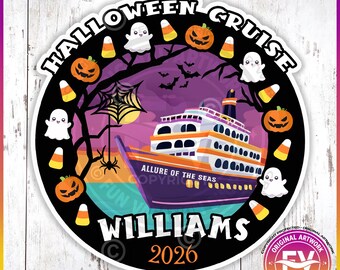 Cruise Door Magnet Halloween Sign for Any Cruise Line | Cute Halloween Cruise Cabin Door Decoration Magnet Sign | Halloween Cruise Gift