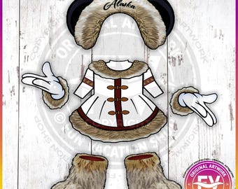 Disney Kreuzfahrt-Magnetset Alaska Minnie | Disney Kreuzfahrt-Türmagnet | Alaska Mickey Minnie Outfit Kreuzfahrtschild | Geschenk für Alaska-Kreuzfahrten