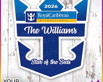 Royal Cruise Door Magnets Caribbean | Personalized Caribbean Royal Cruise Door Cruise Magnets | Cruise Door Anchor Magnet Sign
