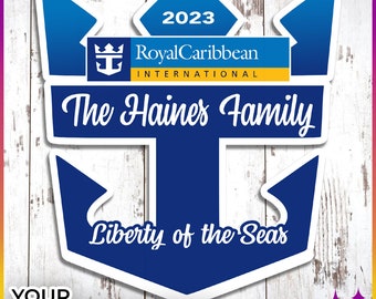 Royal Cruise Door Magnets Caribbean | Personalized Caribbean Royal Cruise Door Cruise Magnets | Cruise Door Anchor Magnet Sign