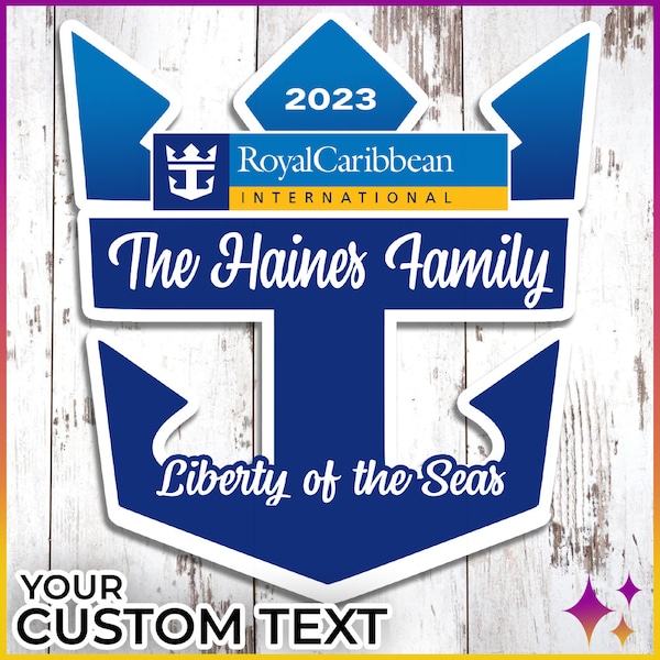 Royal Cruise Door Magnets Caribbean | Personalized Caribbean Royal Cruise Door Cruise Magnets | Cruise Door Anchor Magnet Sign