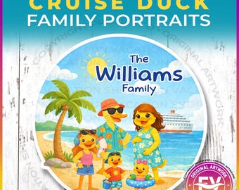 Cruise Door Magnet Cruise Duck Family Portrait | Personalized Large Family Cruise Door Decor Magnet Sign | Custom Cruise Gift | Two Layouts
