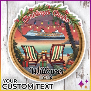 Christmas Cruise Door Magnets Beach Chairs | Christmas Royal Norwegian Cruise Magnet Door Decor Sign | Personalized Christmas Cruise Gift