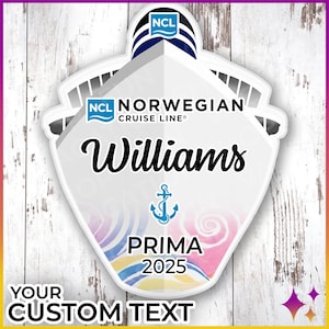Norwegian NCL Cruise Door Magnets Ship | Personalized NCL Norwegian Cruise Ship Cabin Door Sign Magnet Sign Aqua Prima Viva | Cruise Gift