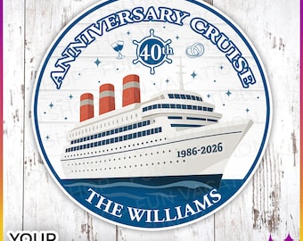 Personalized Anniversary Cruise Door Magnet | Couples Keepsake