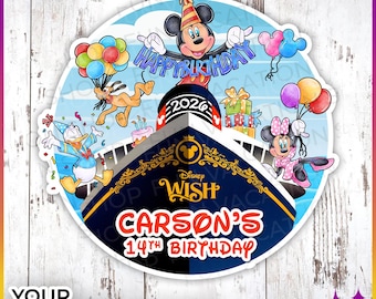 Cruise Door Magnet for Disney Birthday Cruise | Personalized Birthday Disney Cruise Door Magnet Sign for Birthday Cruise Door Decoration