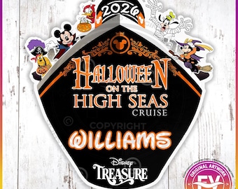 Disney Halloween Cruise Door Magnet High Seas | Personalized Disney Halloween Cruise Door Magnet | Custom Halloween Disney Cruise Gift