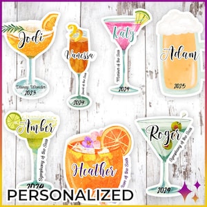 Personalized Cruise Drink Magnets | Cruise Door Name Cocktail Magnets | Personalized Cruise Cabin Door Sign | Girls or Family Cruise Gift