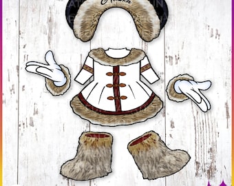 6-Piece Alaska Minnie Disney Cruise Door Magnet Set | Disney Minnie Alaska Outfit Cruise Door Magnet Sign | Alaskan Disney Cruise Gift