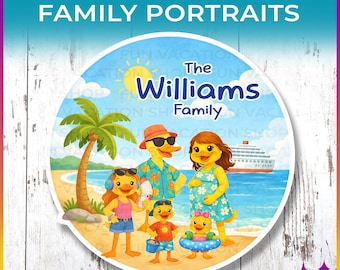 Cruise Door Magnet Cruise Duck Family Portrait | Personalized Large Family Cruise Door Decor Magnet Sign | Custom Cruise Gift | Two Layouts