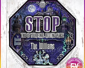 Haunted Mansion Disney Cruise Door Magnet Stop Sign Room Finder | Disney Haunted Mansion Cruise / Resort Door Magnet Sign Disney Cruise Gift