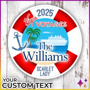 Virgin Cruise Door Magnets Anchor | Personalized Virgin Cruise Line Door Cruise Magnets | Cruise Door Magnet Sign | Virgin Cruise Gift