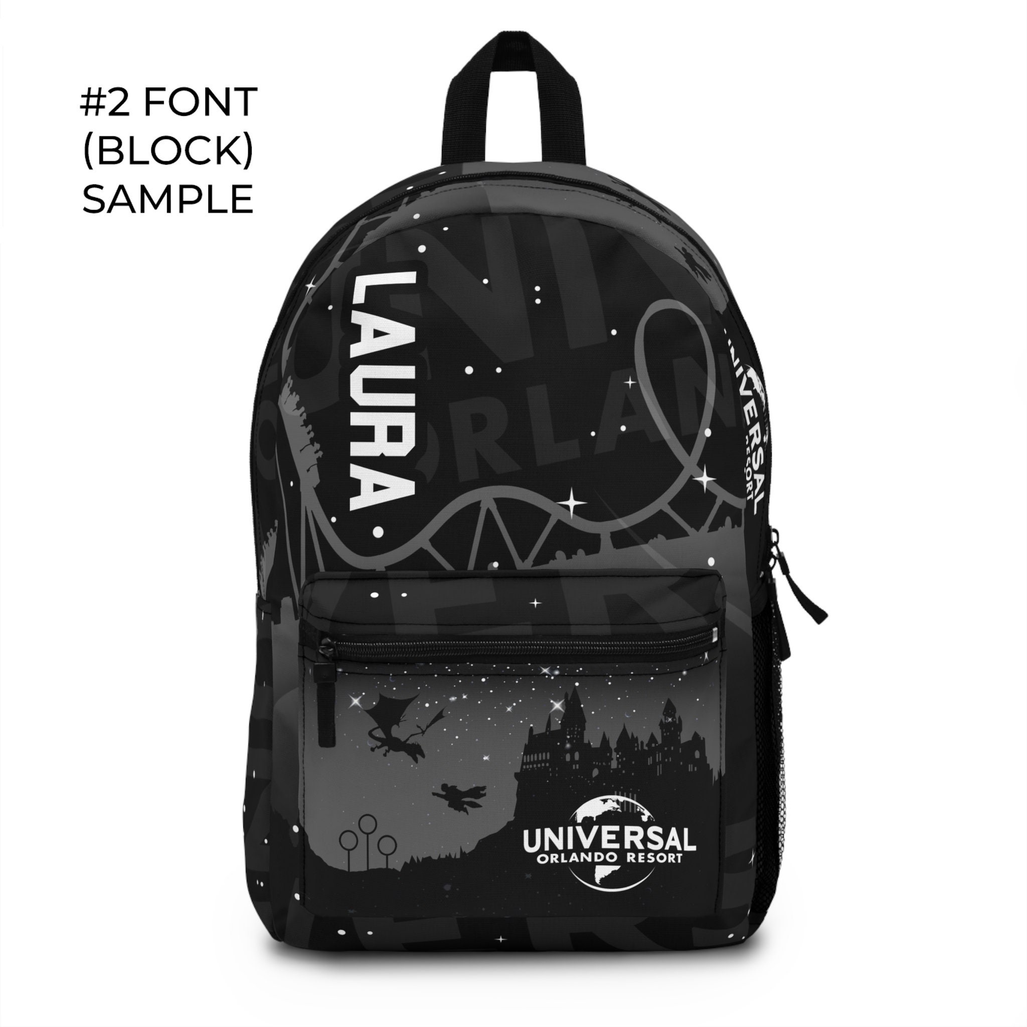 Universal Studios Black Mini Backpack Nylon Travel Daypack Theme Park Bag Universal Studios Collage Mini Backpack – Shop Universal main image 3