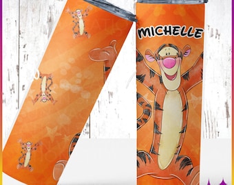 Personalized Custom Tigger Cup  | Custom Tigger Tumbler Vacation Gift for Women | 20 oz Tumbler