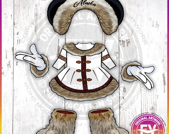 6-Piece Alaska Minnie Disney Cruise Door Magnet Set | Disney Minnie Alaska Outfit Cruise Door Magnet Sign | Alaskan Disney Cruise Gift