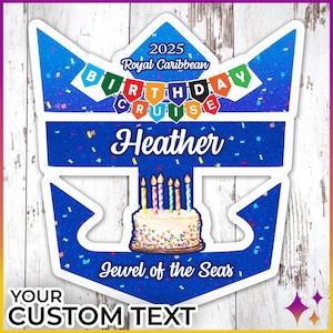 Birthday Royal Caribbean Cruise Door Magnet | Personalized Royal Caribbean Birthday Anchor Cruise Door Magnet Sign | Birthday Cruise Magnet