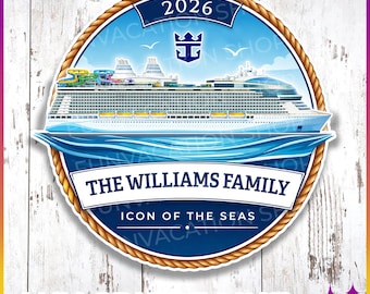 Royal Caribbean Cruise Door Magnets Anchor Ship | Personalized Royal Caribbean Cruise Magnets Door Sign | XL Royal Caribbean Cruise Gift